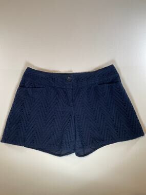 Vintage Y2K Outback Red Navy Blue Eyelet 100% Cotton Shorts Size 12